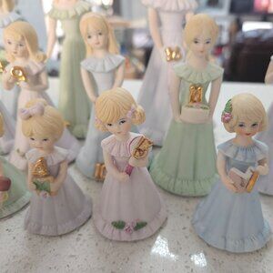 Enesco Growing Up Girls - Full Set of Porcelain Figurines Ages newborn (0) to 16